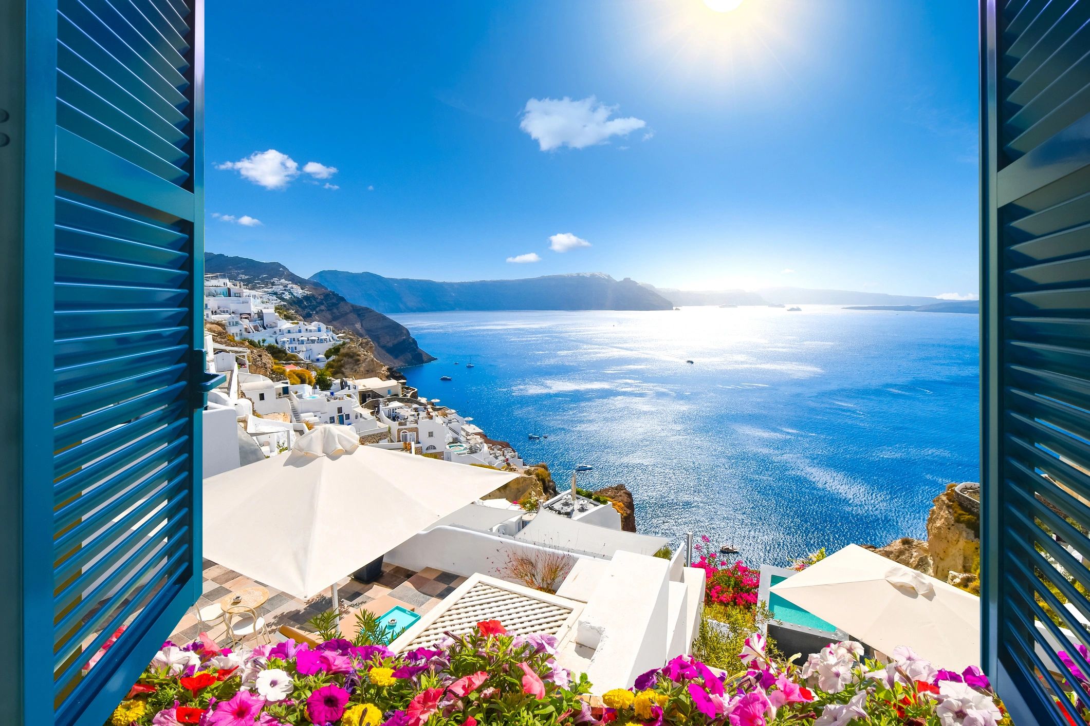 Santorini view sea